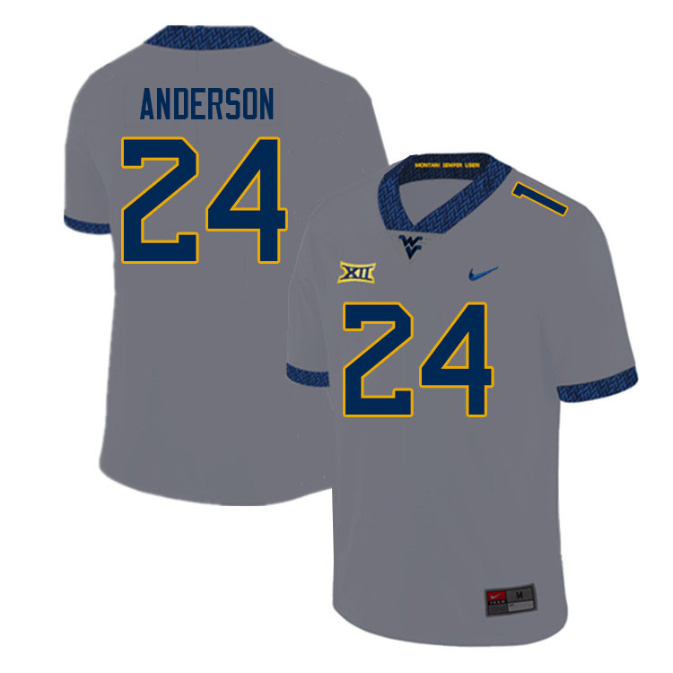 Men #24 Jaylen Anderson West Virginia Mountaineers College Football Jerseys Sale-Gray